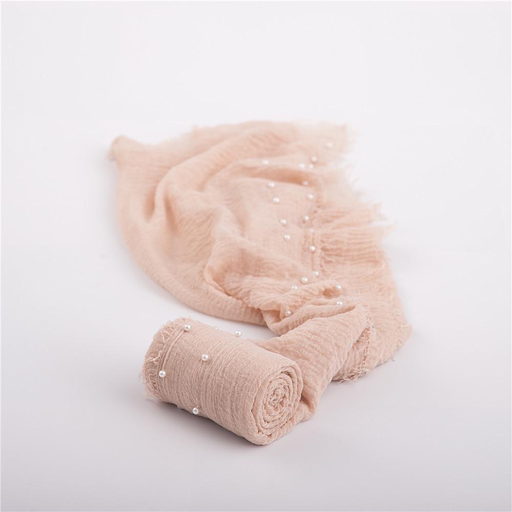 Înfășătoare perlată din bumbac și in pentru nou-născuți, pentru recuzită foto