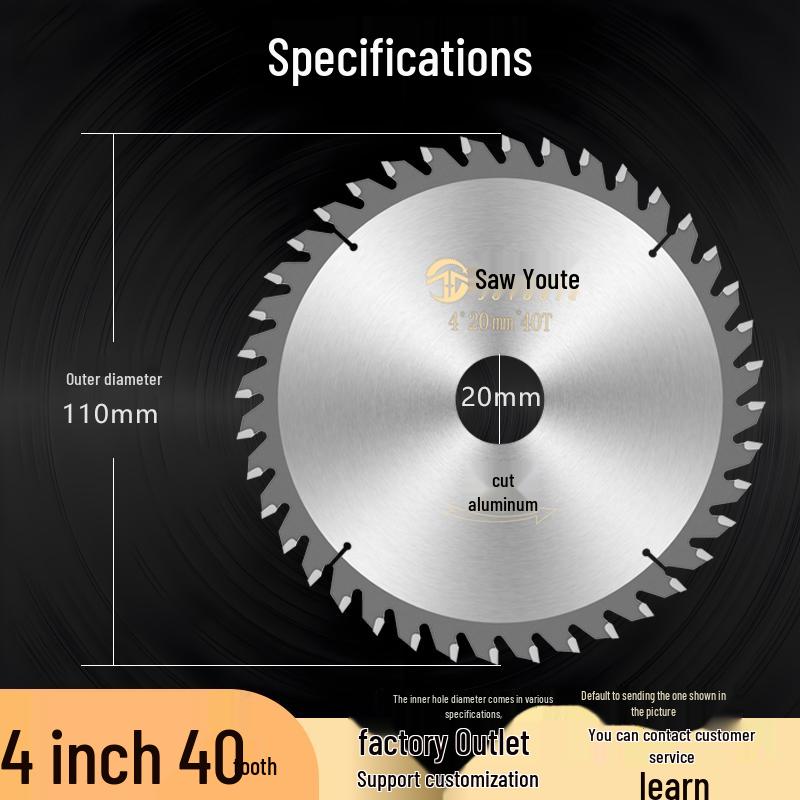 Woodworking Circular Saw Blade for 4, 10, or 12 Inch Cutting; Fits 125 Angle Grinder & 140 Lithium Battery Saw - Cuts Aluminum Sheets