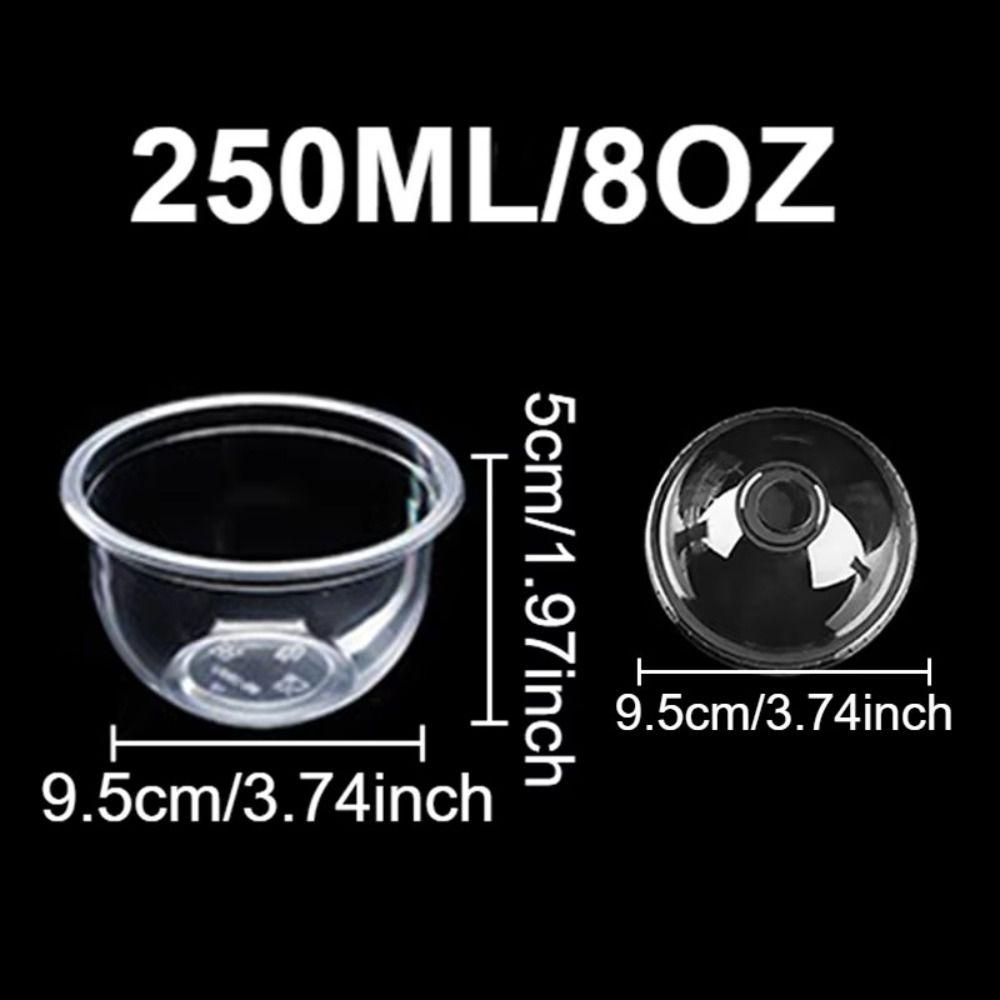 50 STÜCK Deckel Milchteebecher Transparent Eisbecher 2025 Dessertbecher