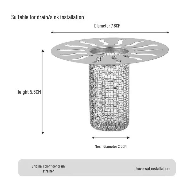 Stainless Steel Anti-Clog Drain Filter for Bathroom Sink