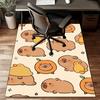 Cute Capybara Printed Area Rug - Crystal Velvet, Non-Slip Mat for Bedroom, Living Room, or Office Chair - Playful Design with Adorable Capyb