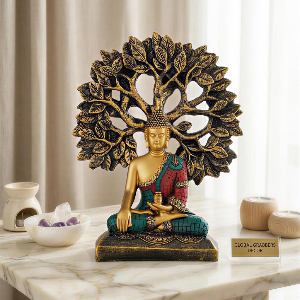 Global Grabbers Buddha Statue Showpiece Idol Home Decor Decoration Items for Living