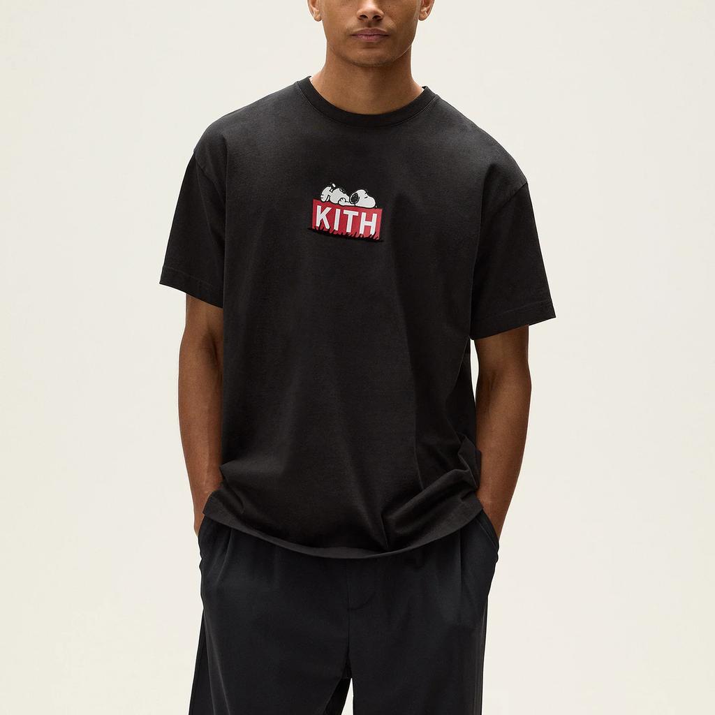 Kith For Peanuts Doghouse Classic Logo Tee Black Men Tops KHM033385-001