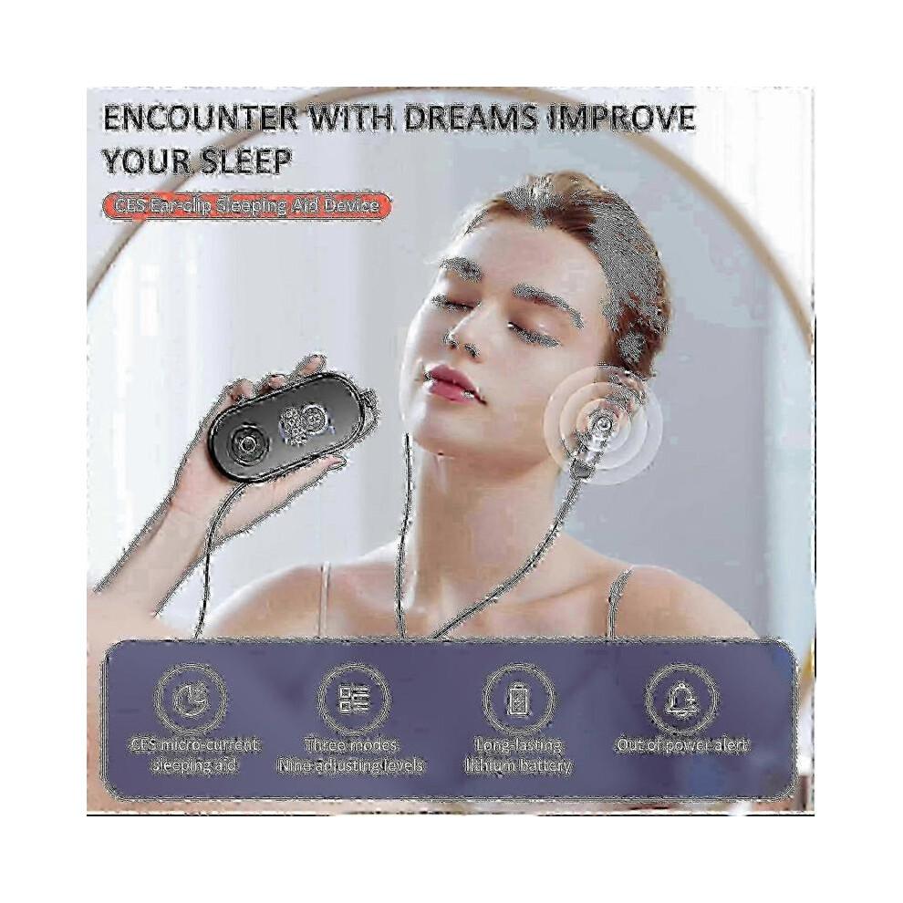 Vagus Nerve Stimulation Device for Sleep Aid & Anxiety Relief - Ear Clip Microcurrent Therapy for Fatigue & Stress Less