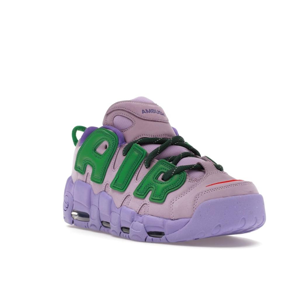 Nike AMBUSH X Air More Uptempo Low Lilac Unisex Sneakers Purple Apple-Green University-Red FB1299-500