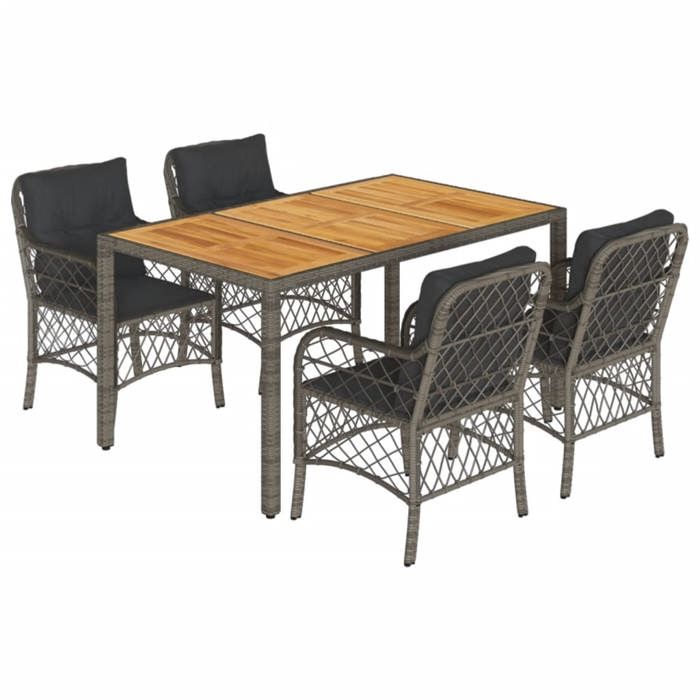 VidaXL 5-piece Garden Dining Set with Cushions Grey 3212050