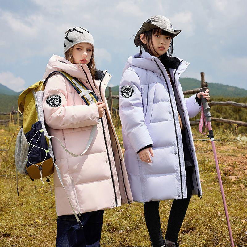 Dziecięca kurtka puchowa średniej długości, pogrubiona, chłopięca kurtka codzienna, zimowa kurtka puchowa