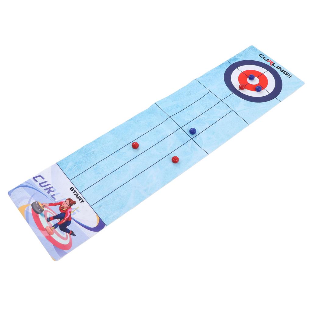 Masa Üstü Curling Oyunu Rulo Yapılabilir İnteraktif Eğitici Rekabetçi Taşınabilir Curling Tahtası Aile