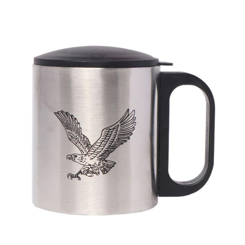 

with Lid Camping Mug Stainless Steel Water Cup New Camping Coffee Cup Gift B Eagle