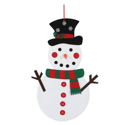 Felt Christmas Snowman Game Set Detachable Ornament Xmas Wall Hanging Decor