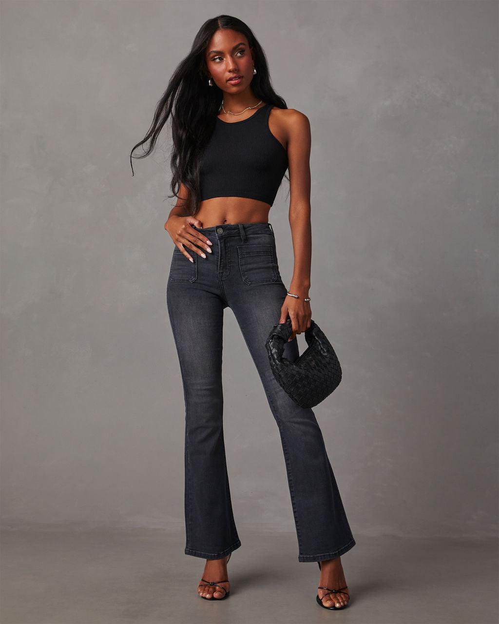 2026 spring and summer new European and American denim horn trousers fashion women s jeans S