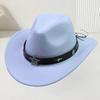 European and American Woolen Hat Women's Western Retro Cowboy Hat Men's Five-pointed Star Ethnic Style Decorative Flat Top Top Top Hat