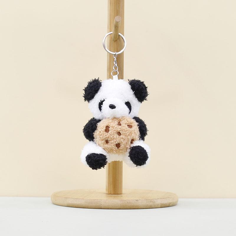 

Playful Panda Plush Doll Keychain Cute Cookie Bear Design Soft 11cm Toy
