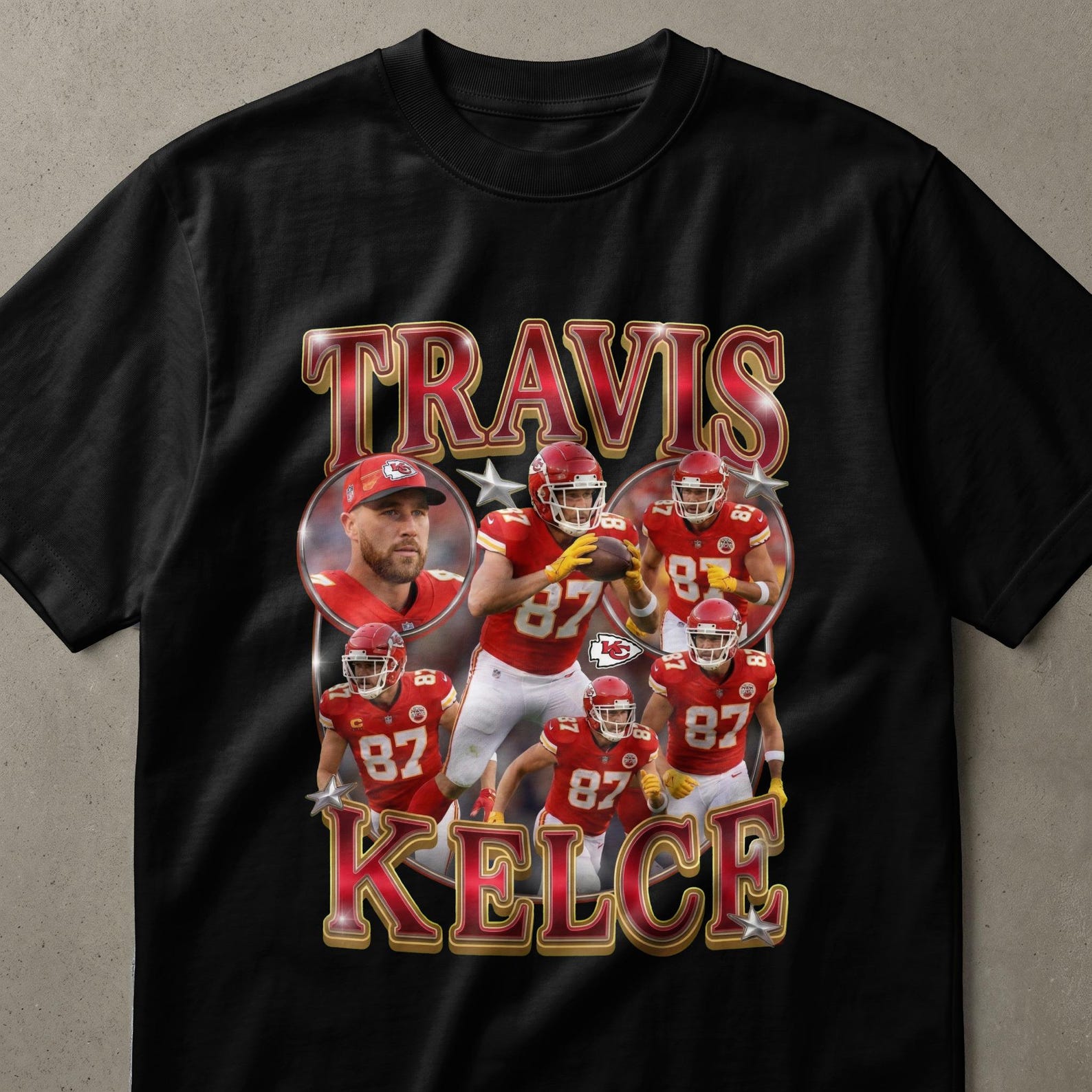 Travis Kelce Fan T-Shirt, 87 Football Player Graphic Tee, Game Day Vintage Style Gift For Football Lovers, Sports Apparel S