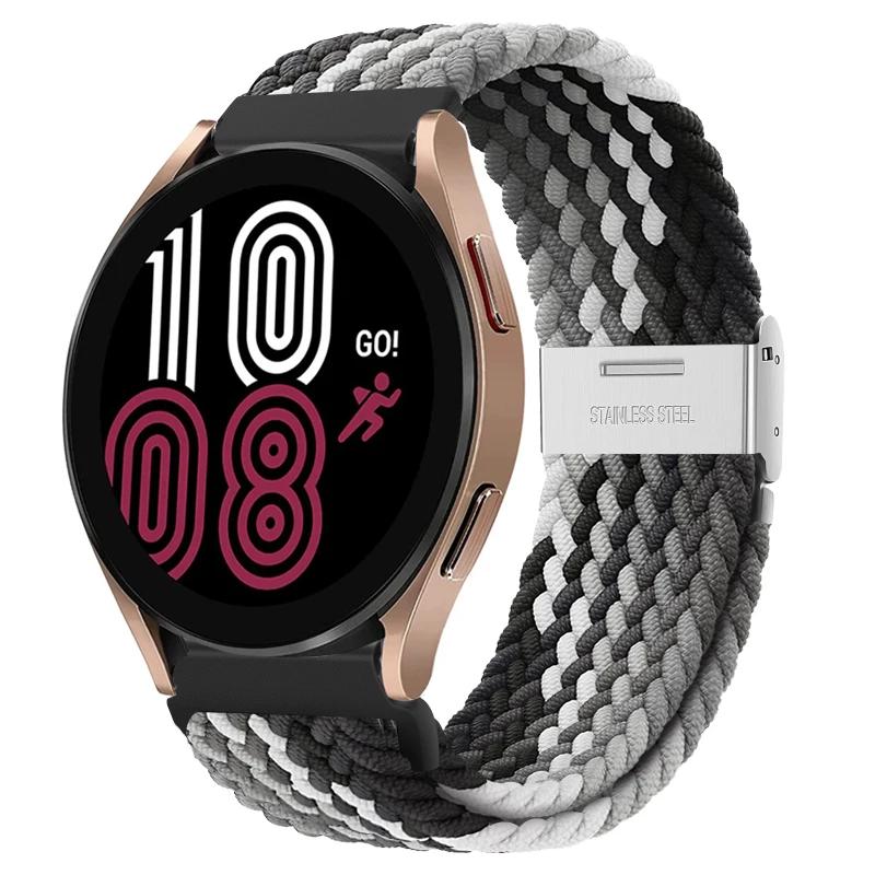 20mm 22mm Nylon Band for Samsung Galaxy Watch 6 5 4 40/44mm 5Pro Active 2 Gear S3 Braided Elastic Bracelet for Huawei GT2/3 4Pro