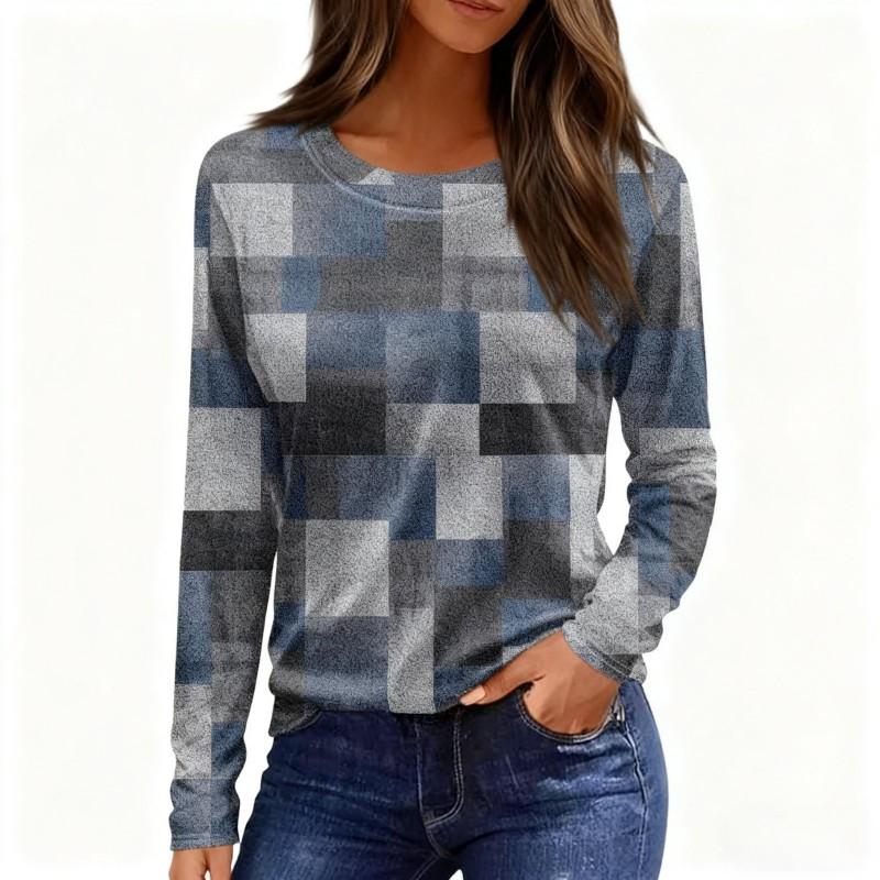 

Women Crew Neck Print Sweatshirt Long Sleeve Top S