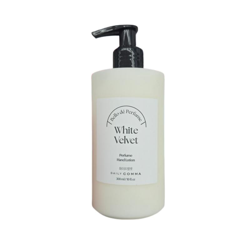 Daily Comma Bello de Perfume Hand Lotion 300ml – White Velvet Scent, Moisturizing Hand Care, Soft & Elegant Fragrance 300ml