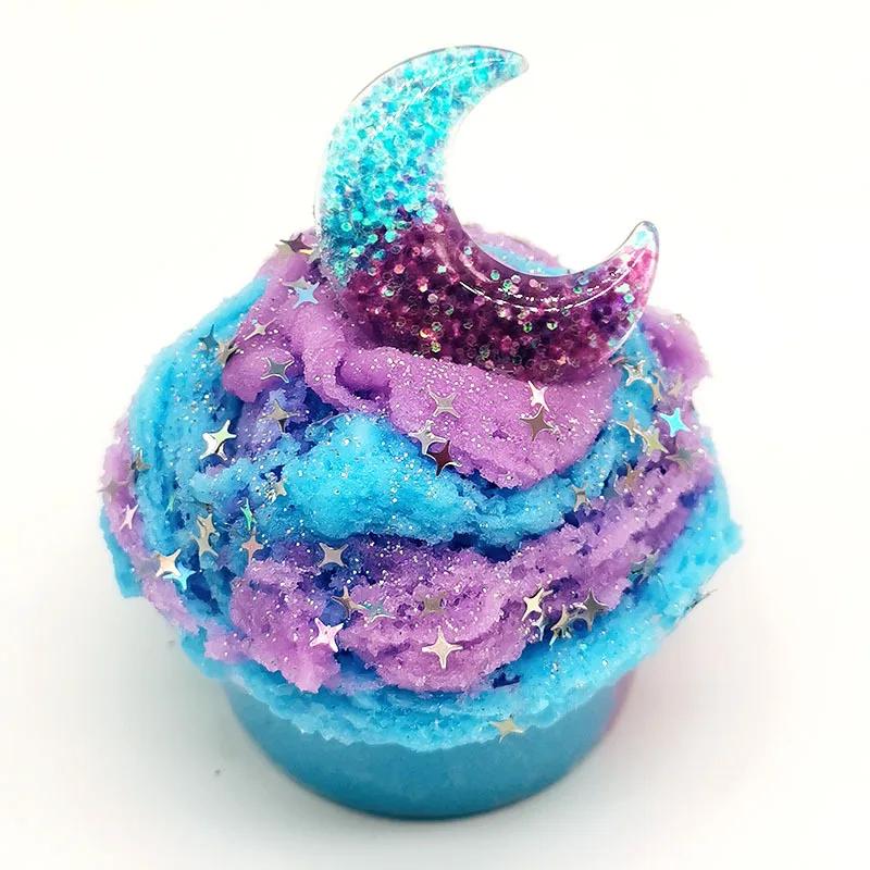 1 Set 60Ml Moon Snowflake Mud Diy Decompress Game Toys Slime Kit Cotton Butter Mud Fluffy Putty Non Sediment Colored Clay Toy