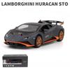 Alloy 1/24 Lambo Huracan STO Sport Car Model Diecast Toys Vehicles Sound and Light Voiture Miniature Collective Home Decoration