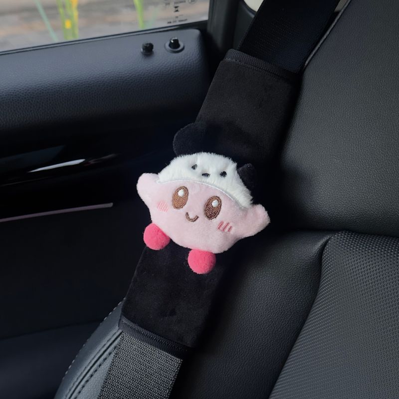 Kirby Car Seatbelt Shoulder Pads Cute Car Decoration Shoulder Pads In-Car Couple Decorations