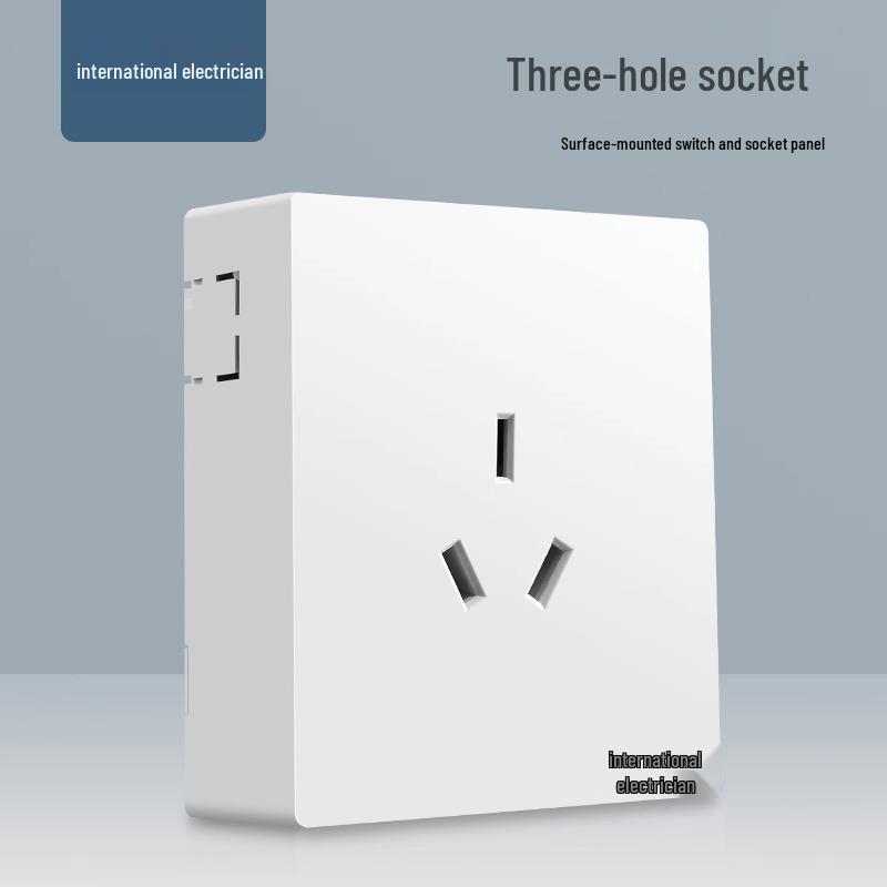 86 Type Double Gang Double Throw Wall Switch & Socket Panel with Exposed Wiring & Five Holes