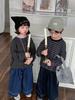 Jiaye Tongpin 2025 Kids' Autumn Solid Color Jeans - Unisex Baby Loose Straight-Leg Wide-Leg Pants