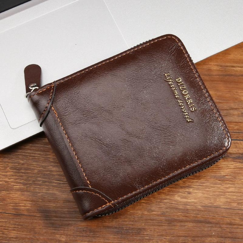 

Розкішний чоловічий гаманець шкіряний чоловічий гаманець чоловічий 3-складний на блискавці затискач для грошей тримачі для карток з кишенею для монет гаманці з RFID захистом подарунки для чоловіків сумка для грошей