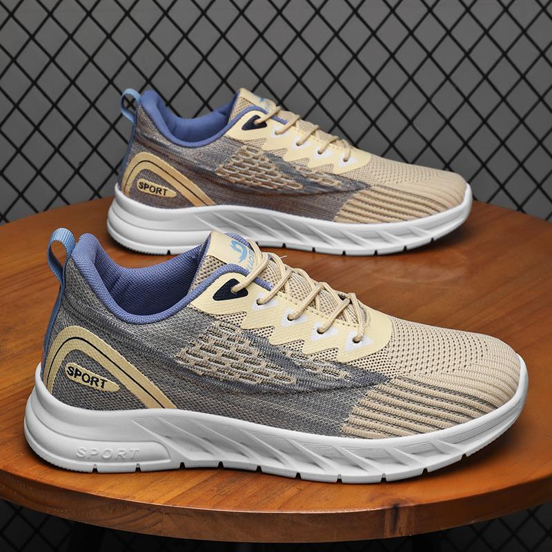 

TUINANLE Мужская спортивная обувь Кроссовки на платформе с дышащей сеткой Разноцветные повседневные кроссовки 44 бежевый