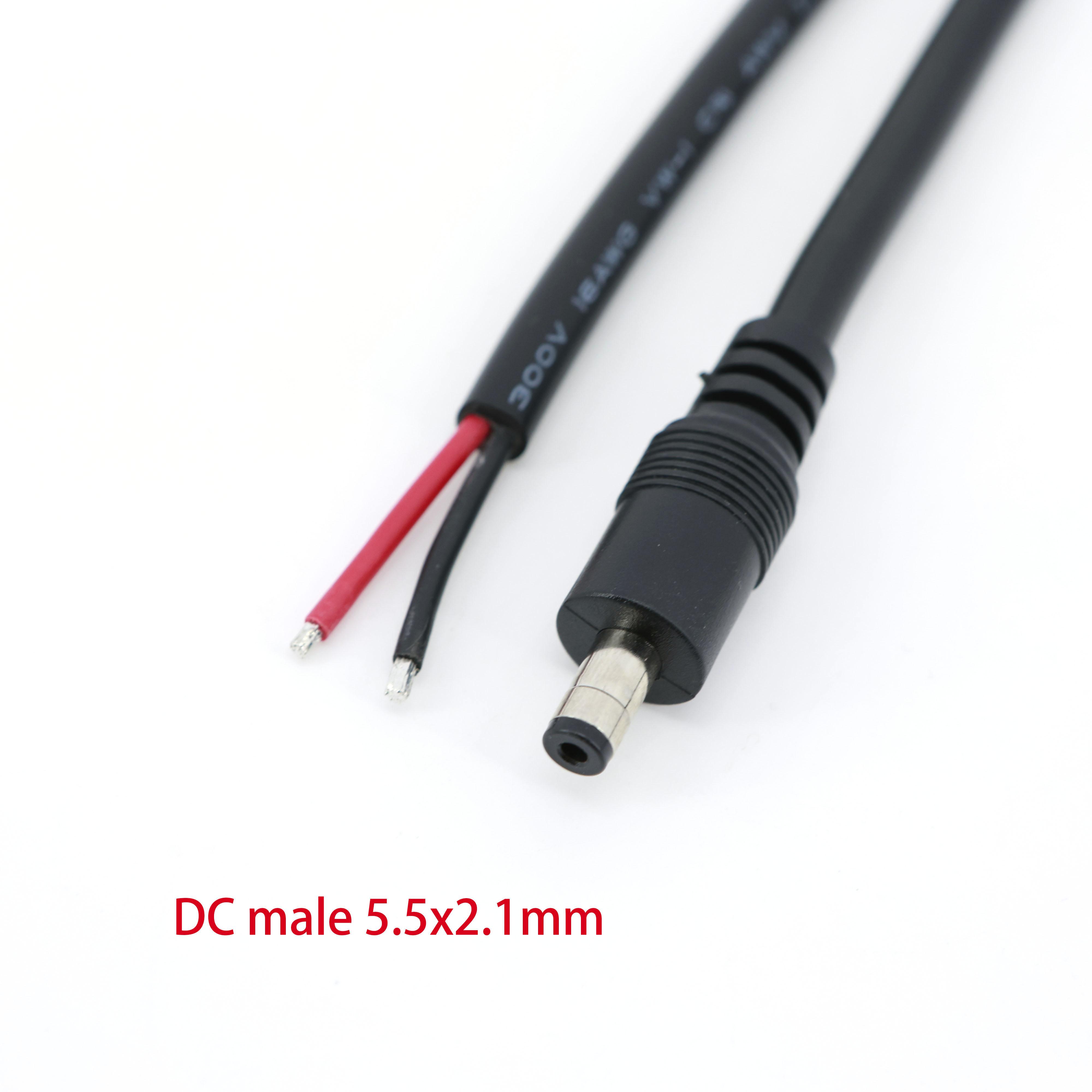 

18см 12В 16AWG DC Штекерний Гніздовий Роз єм Кабель Адаптер Штекер Живлення 10А 5.5x2.1 5.5x2.5ММ для Камери відеоспостереження світлодіодної стрічки 5521 DC Male