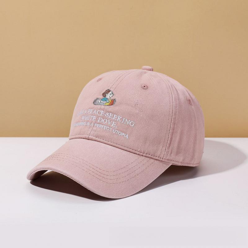 Spring And Summer Cartoon Small Embroidery Design Soft Top Baseball Cap Sunshade Sun Hat Japanese Peaked Cap