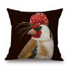 European Painting Goldfinch Rabbit Birds Flower Animals Posters Cushion Covers Decorative Pillows For Sofa XCM