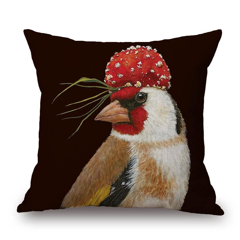 European Painting Goldfinch Rabbit Birds Flower Animals Posters Cushion Covers Decorative Pillows For Sofa XCM
