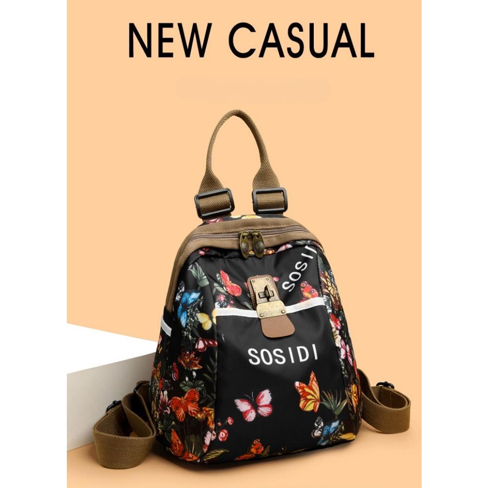 Trend Ethnic Style Printed Backpack New Casual Lightweight Multi-functional Travel Schoolbag