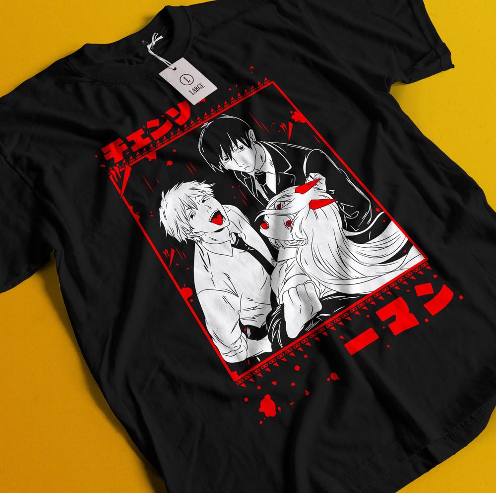 

Человек-бензопила Макима Футболка Аса Аки Аниме Дэнджи Футболка Пауэр Футболка Все размеры 2XL