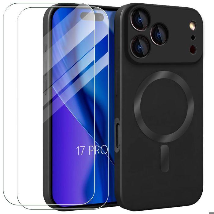 Coque de Protection - E.F.Connection - iPhone 17 Pro - TPU Cercle Magnétique Noir - 2 Verres Trempé