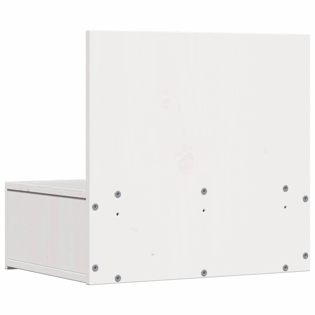 White Nightstand 42 x 32.5 x 40 cm Solid Pine Wood