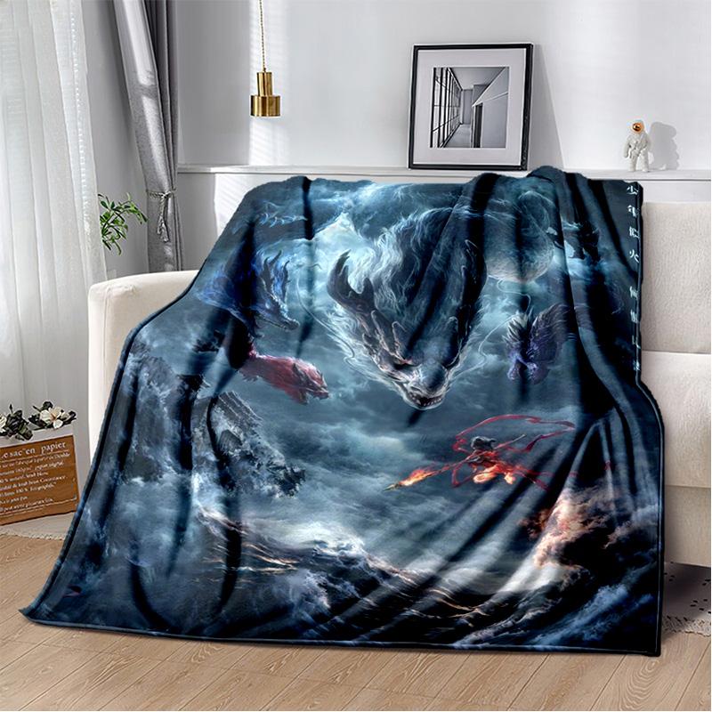 Nezha Flannel Office Student Nap Blanket: Winter Air Conditioning Sofa Picnic - Soft and Cozy Shawl Wrap