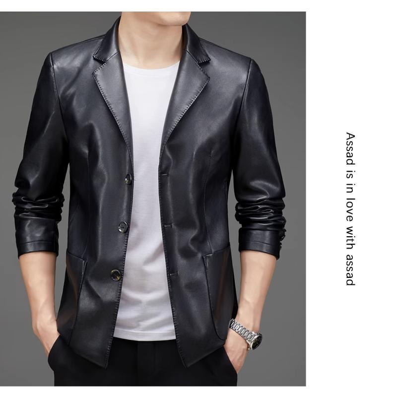 Cienka, dopasowana kurtka Kurtka z prawdziwej skóry Męska górna warstwa z owczej skóry, na co dzień, w krótkim stylu, garnitur biznesowy, marynarka Trend