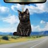2D Acryl Plüsch Schwarz-Weiß Katze Kleiner Dekorativer Anhänger für Auto Rückspiegel Dekoration Anhänger für Tierliebhaber