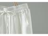 Japanese Pure Linen Women's Wide-Leg Elastic Waist Pants