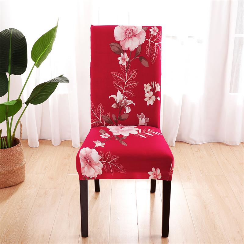 1Pc Printed Chair Cover Washable Big Elastic Kitchen Chair Covers Stretch Seat Slipcovers For Dining Room Wedding Banquet Home