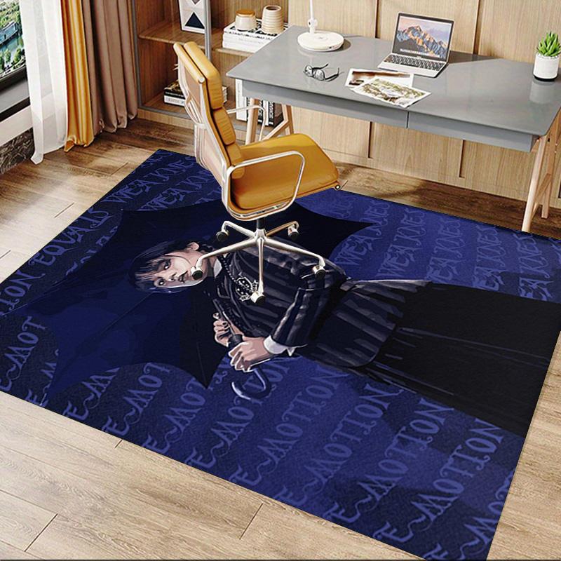 1pc Wednesday Addams Mystery Carpet for Playroom Bedroom Living Room Sofa Home Decor,kids Game Area Rug Non-slip Floor Mat Y82682