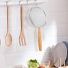 304 stainless steel filter Spoon with Comfortable insulated Wooden Handle Flour Filter Spoon Household Kitchen Fried Food Filter