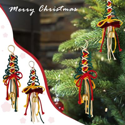 Sino de Árvore de Natal de Macramê Tecido à Mão | Decoração de Árvore Tecida à Mão | Penduricalhos Tecidos à Mão em Macramê Boho