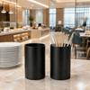 Accessori Minimalisti per Cucina Portacannesucchi in Acciaio Inossidabile, Organizer per Utensili Nero Opaco, Contenitore Ampio ad Accesso Facile, Barile di Stoccaggio Durevole