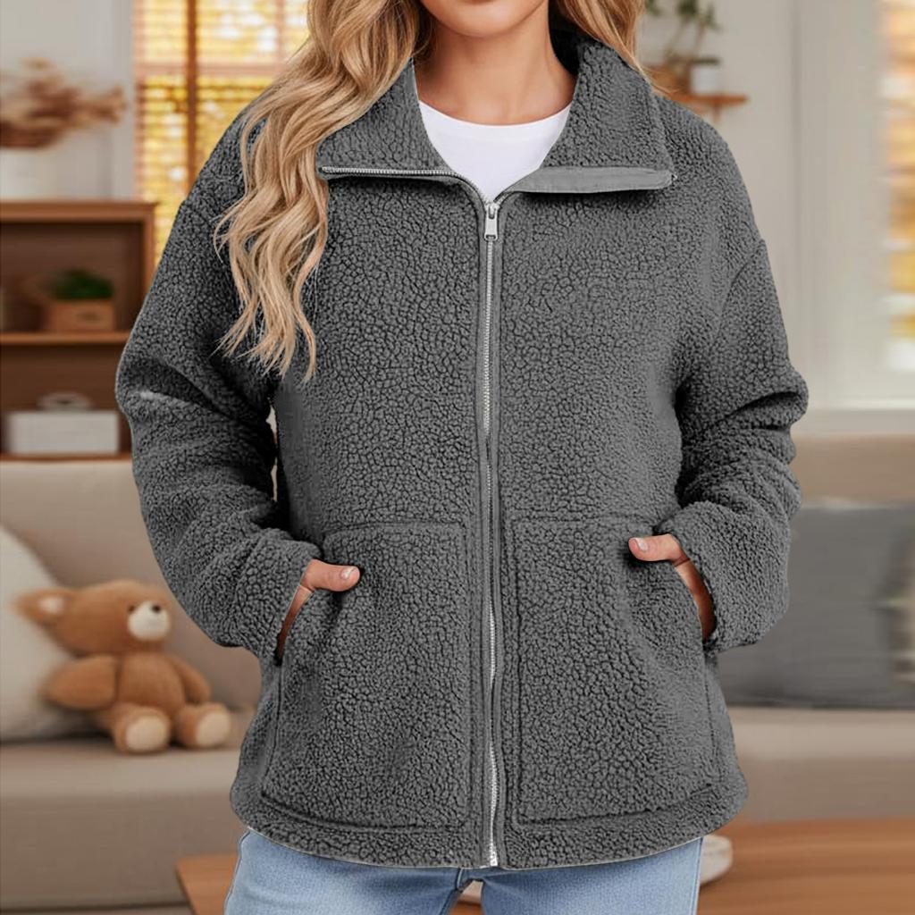 Damska gładka luźna bluza z kapturem z jedną kieszenią casual