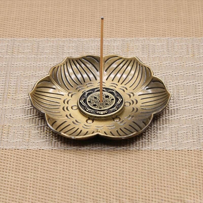 1Pcs Home Room Decoration Flower Shaped Metal Incense Burner Craft Ornament For Spa Yoga Meditation Accessories