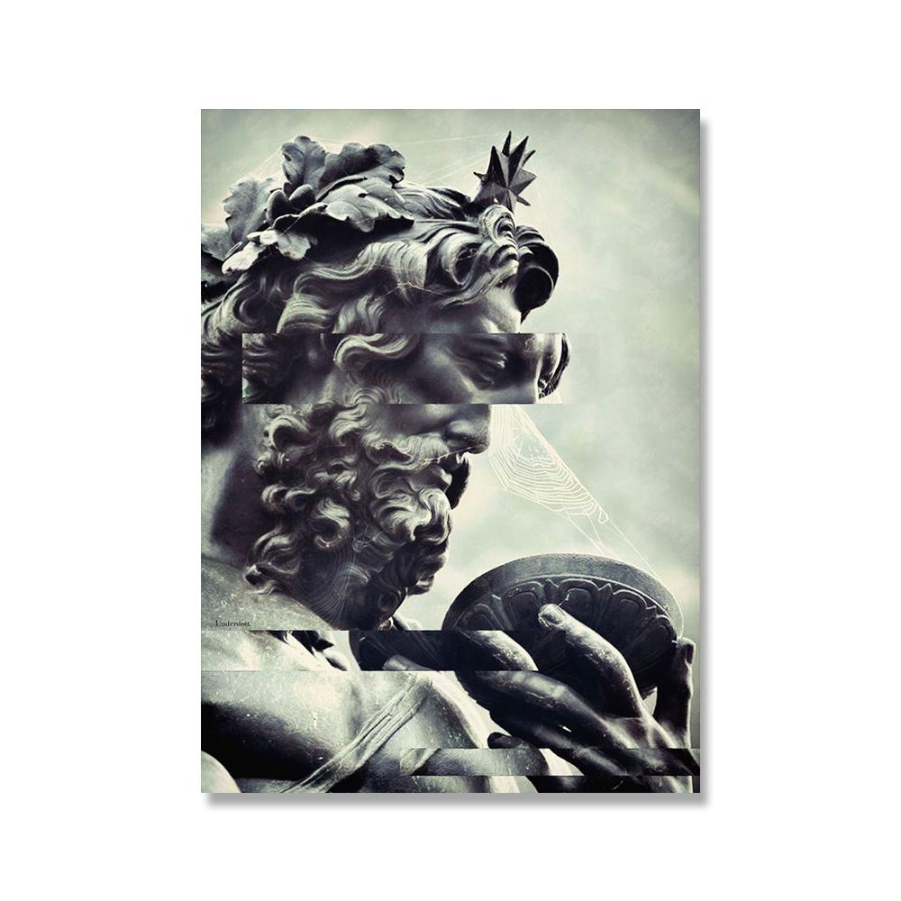 Black and White Marble Sculpture Art Prints Crying David Canvas Classical Painting Wall Posters Picture For Home Decoration