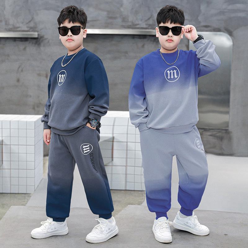 Herbst-Baumwoll-Kapuzenpullover & Sportswear Set für Jungen in Übergröße 2024 - Extra lockere Passform, Schönes zweiteiliges Set