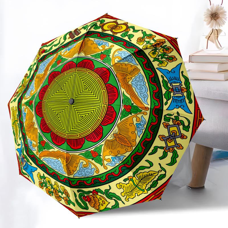 1 szt. Automatyczny Składany Parasol - Wzór Kreskówkowy, Przenośny i Składany Design z 8 Żebrami, Prezenty Świąteczne i Urodzinowe